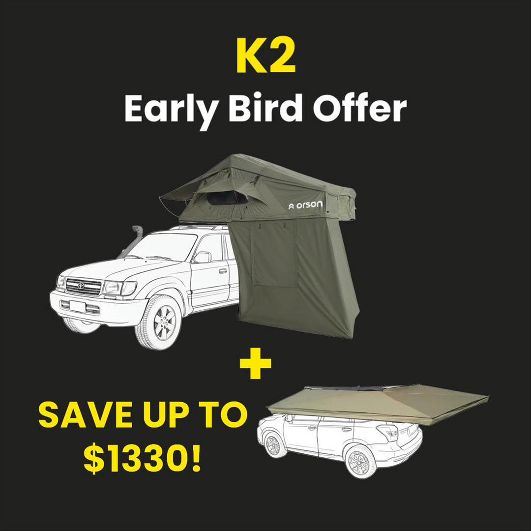 Orson Orson K2 Soft Shell Roof Tent with Annex and K2 270 Awning Combo