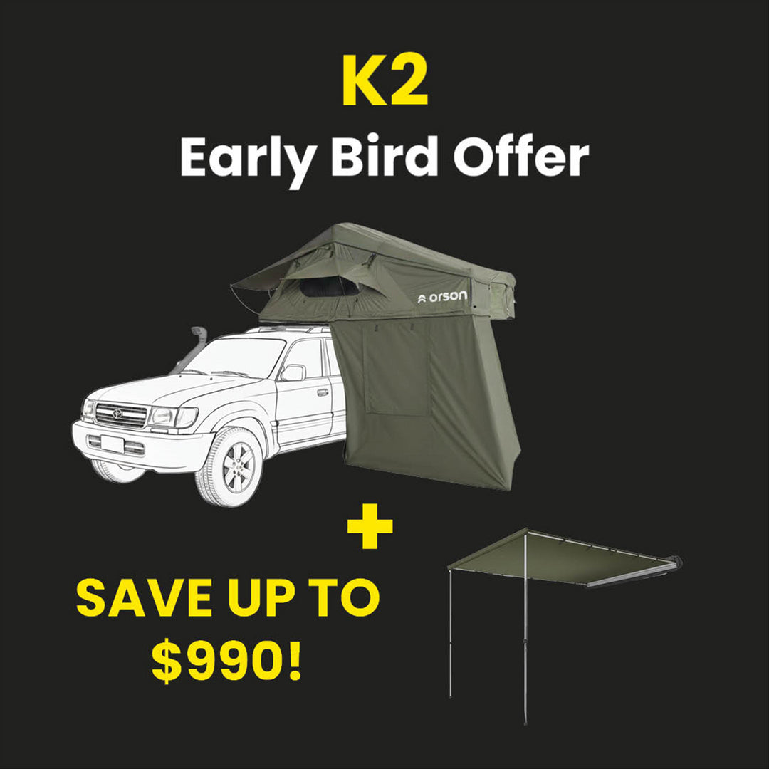 Orson Orson K2 Roof Tent with Annex and K2 2.5m Vehicle Side Awning Combo