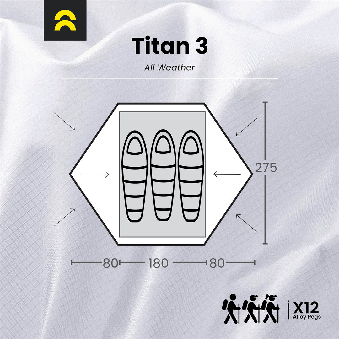 Orson Orson Titan 3 | All-Weather 3 Person Camping Tent | 3.9kg