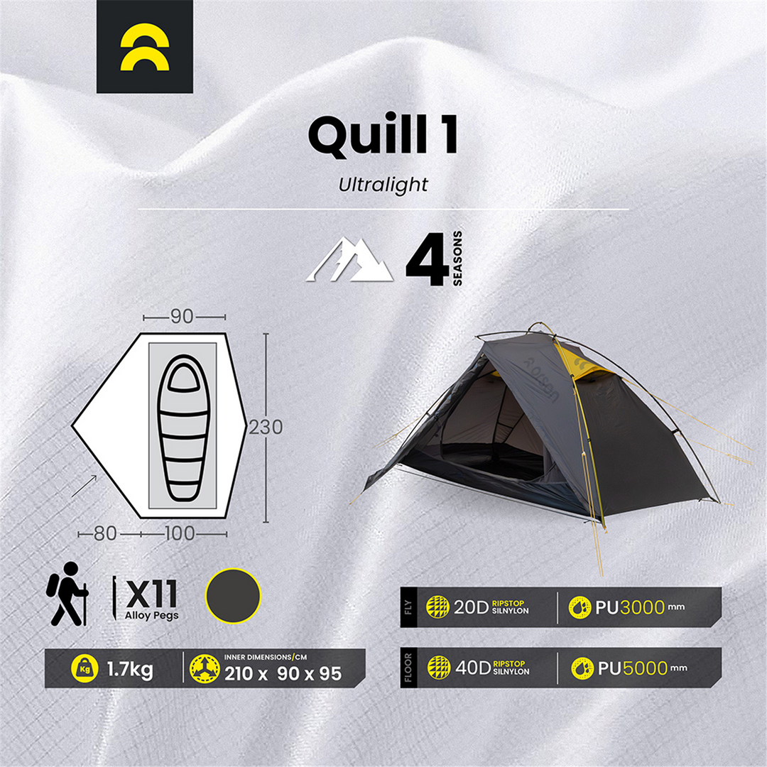 Orson Orson Quill 1 | Ultralight 4 Season Hiking Tent | 1.7kg
