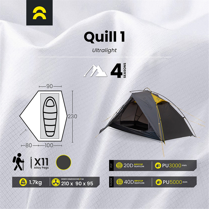 Orson Orson Quill 1 | Ultralight 4 Season Hiking Tent | 1.7kg