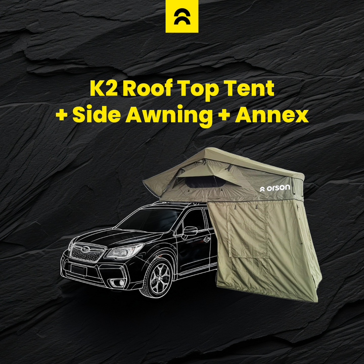 Orson Orson K2 Roof Tent with Annex and K2 2.5m Vehicle Side Awning Combo