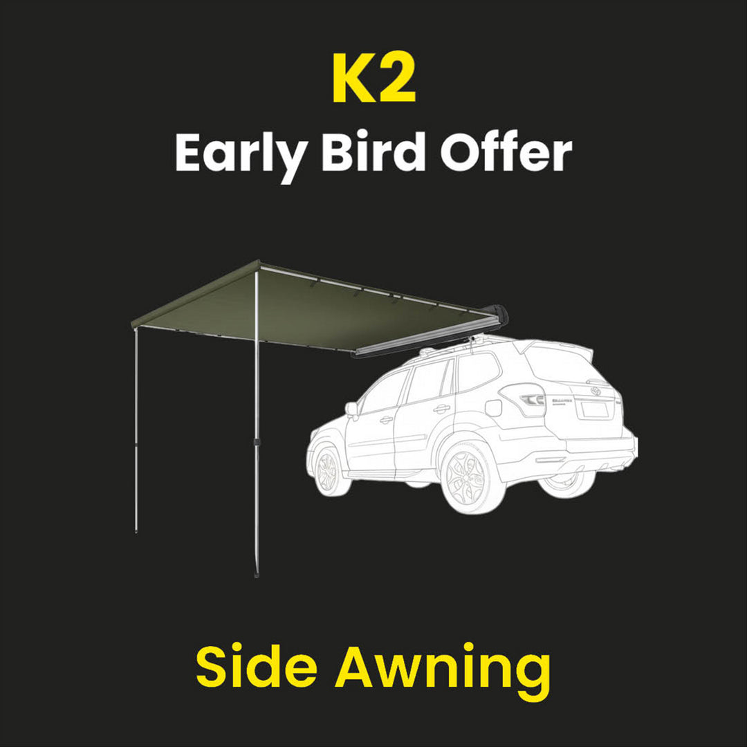 Orson Orson K2 Vehicle Side Awning 2.5x2.5m - Installation Kit included 