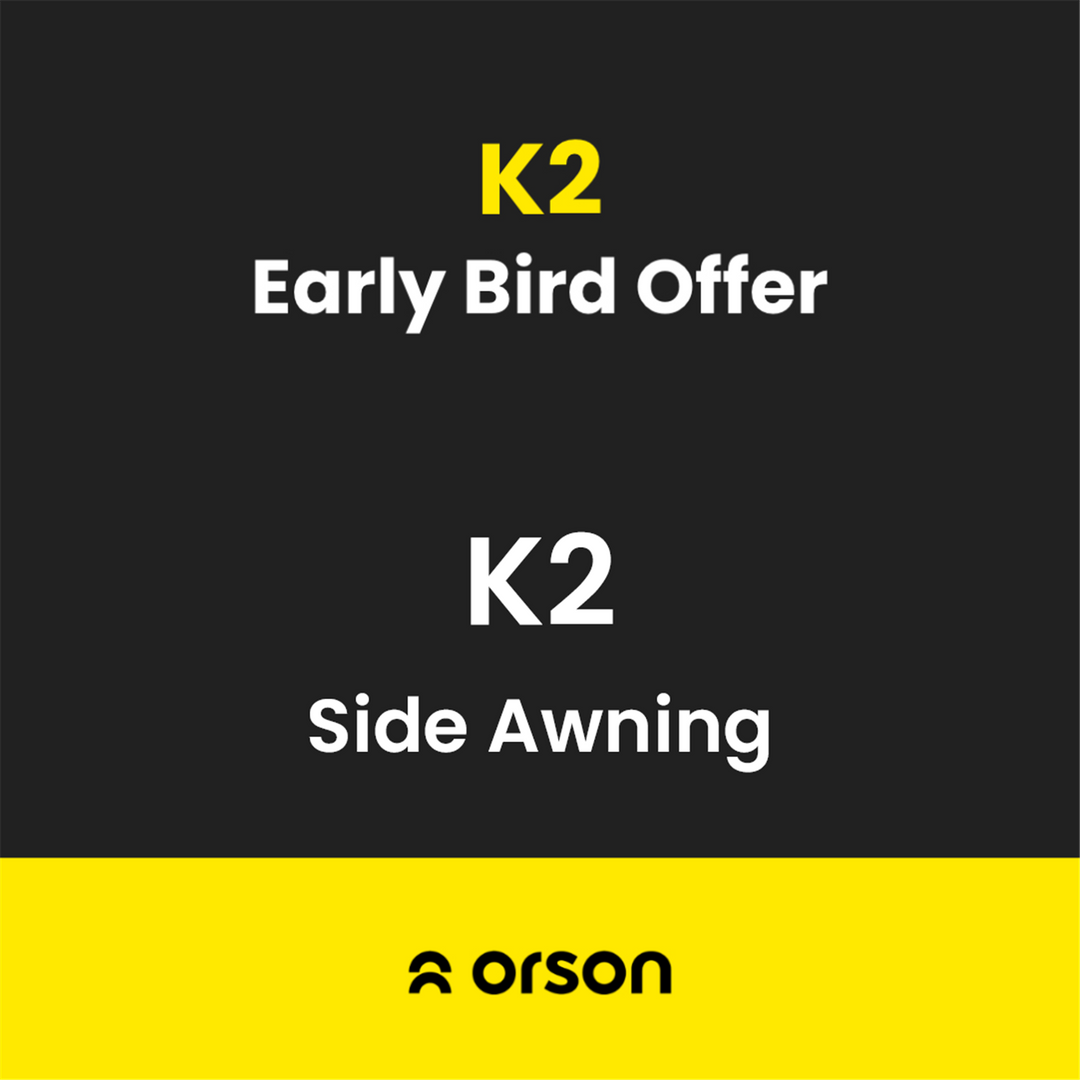 Orson Orson K2 Vehicle Side Awning 2.5x2.5m - Installation Kit included 