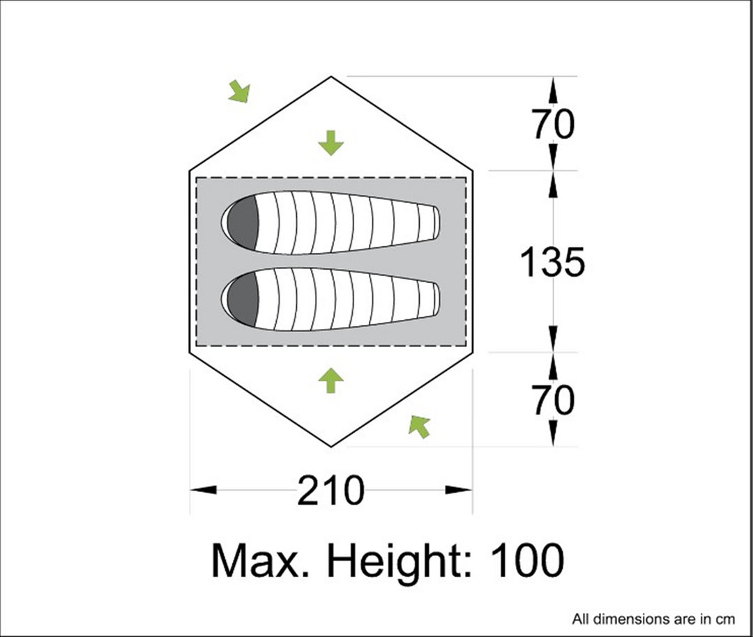 Orson Orson Hopper Pro 2 | Ripstop Silnylon 2 Person Hiking Tent | 2.2kg