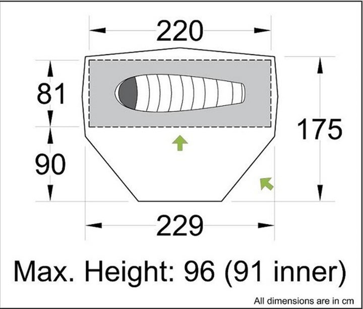 Orson Orson Ace 1 | All Weather Lightweight 1 Person Hiking Tent | 2kg