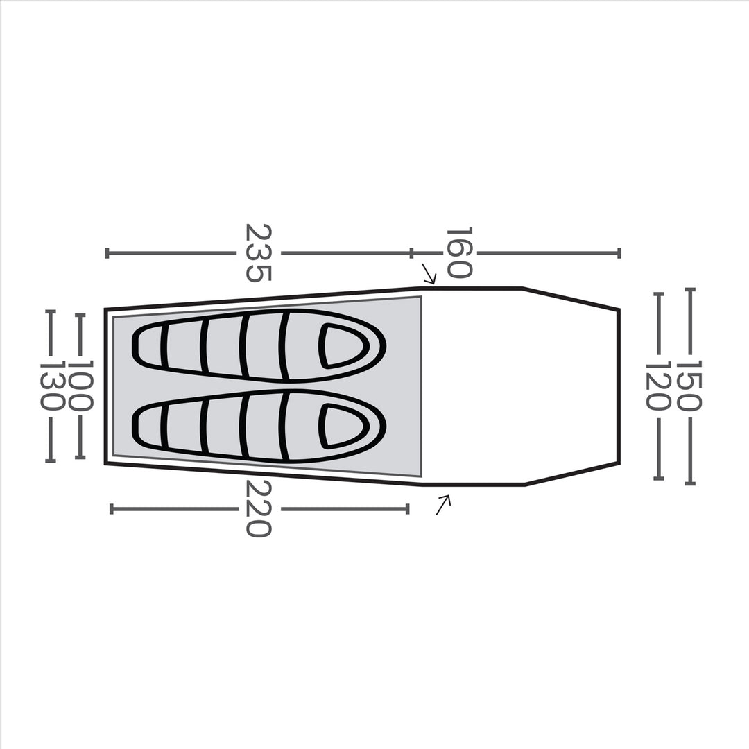 Orson Orson Forge 2 | 3+ Seasons - 2 Person Tunnel Tent | 2.7kg