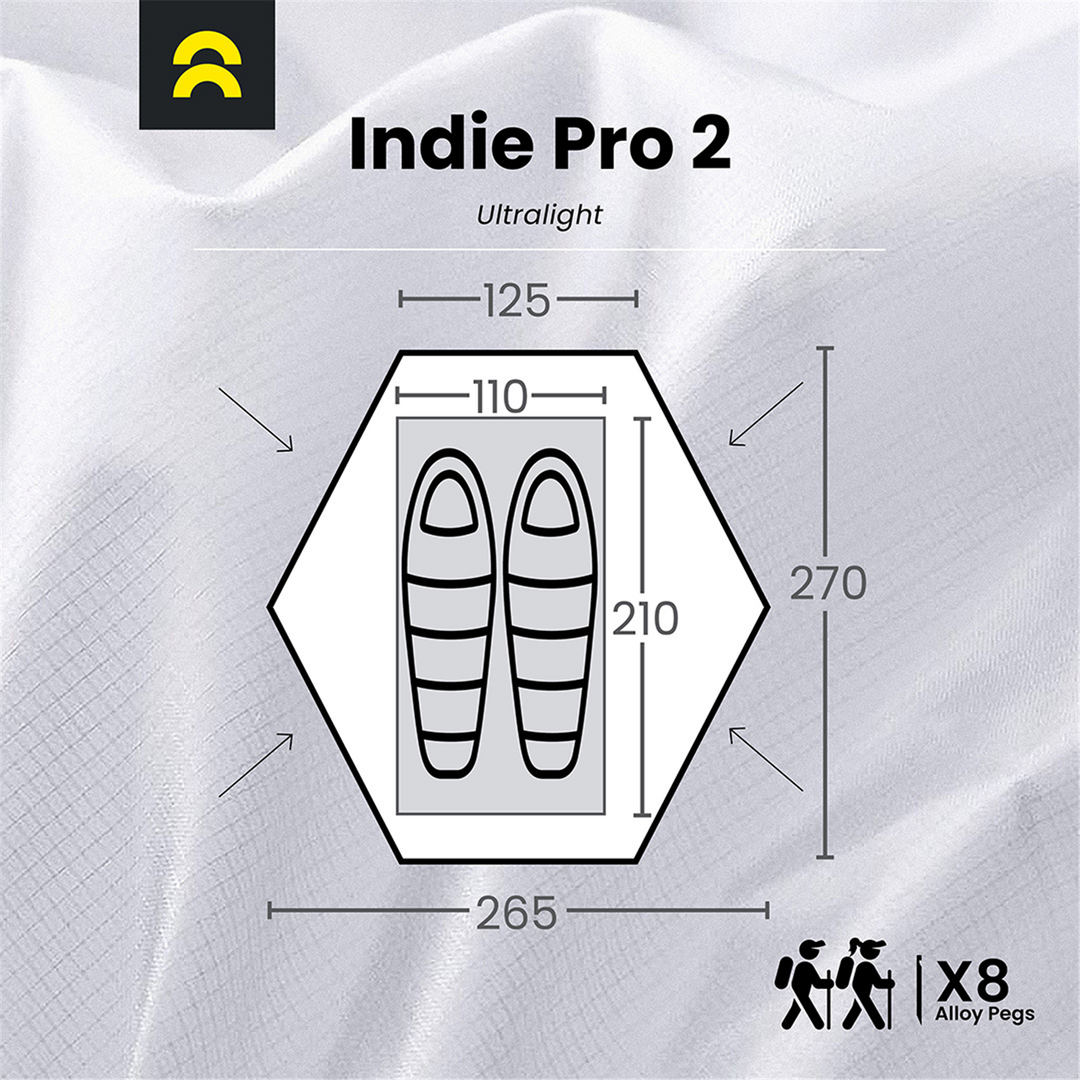 Orson Orson Indie Pro 2 | Ultralight 2 Person Hiking Tent | 1.35kg