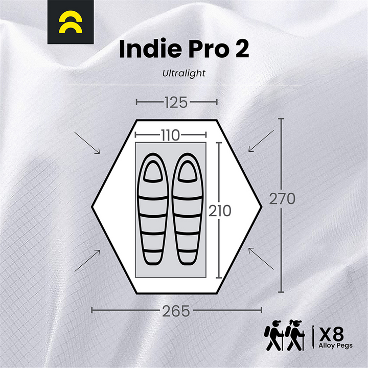 Orson Orson Indie Pro 2 | Ultralight 2 Person Hiking Tent | 1.35kg