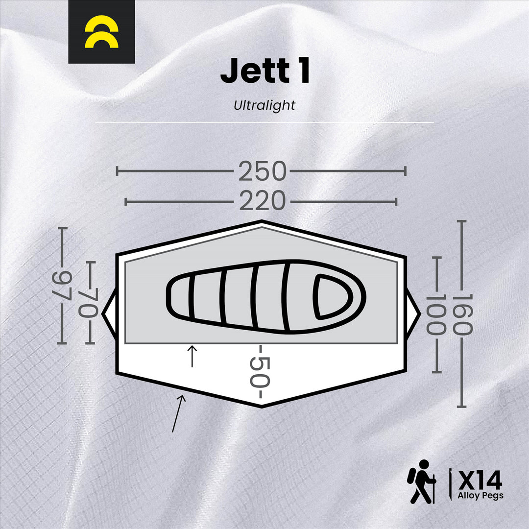 Orson Orson Jett 1 | Ultralight Silnylon 1 Person Tunnel Tent | 1.38kg