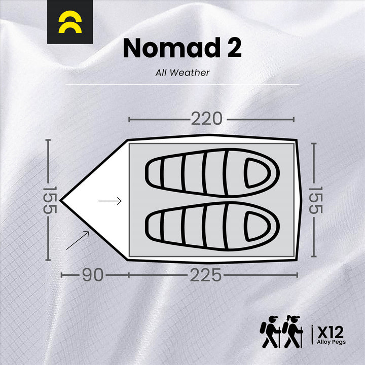 Orson Orson Nomad 2 | All Weather 2 Person Tent | 2.75kg