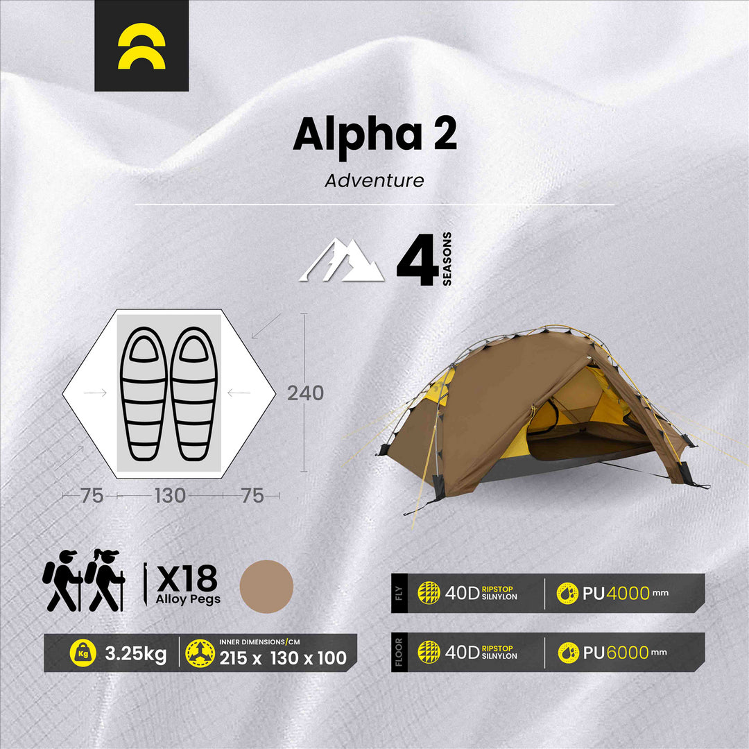 Orson Orson Alpha 2 | 4 Season Semi Geodesic Alpine Tent | 3.25kg