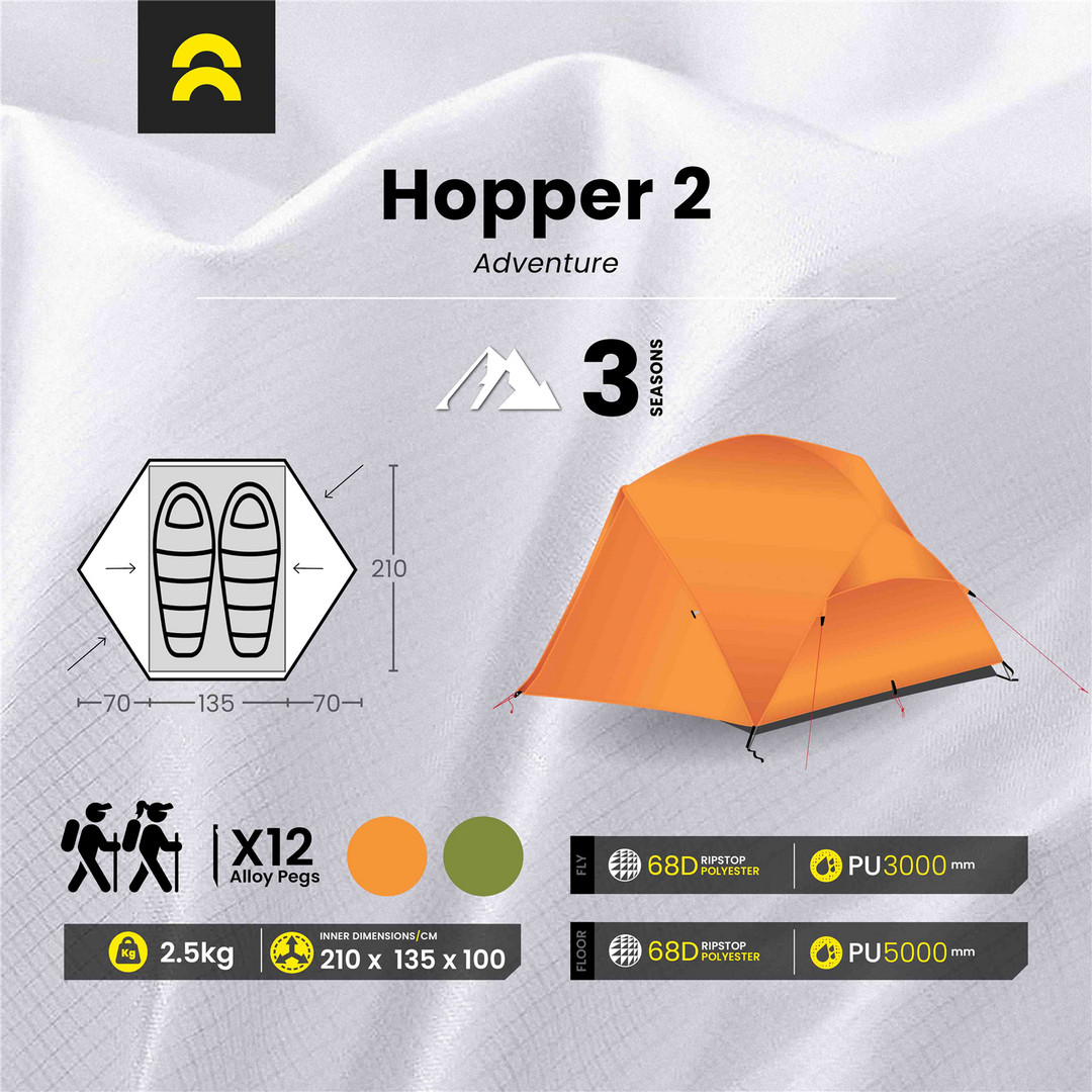 bessport tent 2 person Orson Hopper 2 | Ripstop Polyester 2 Person Lightweight Tent