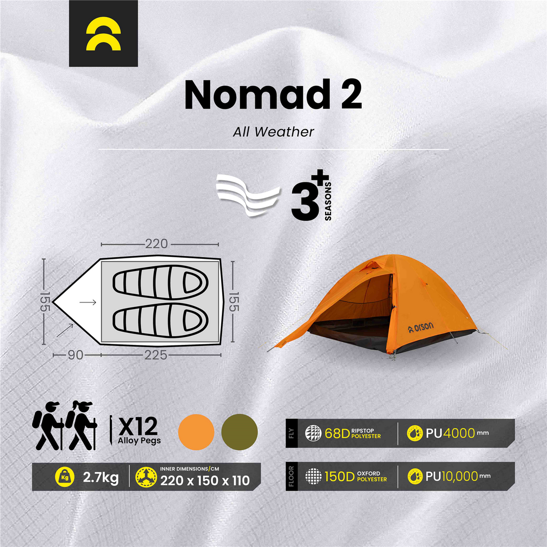 nomad 2 tent Orson Nomad 2 | All Weather 2 Person Tent