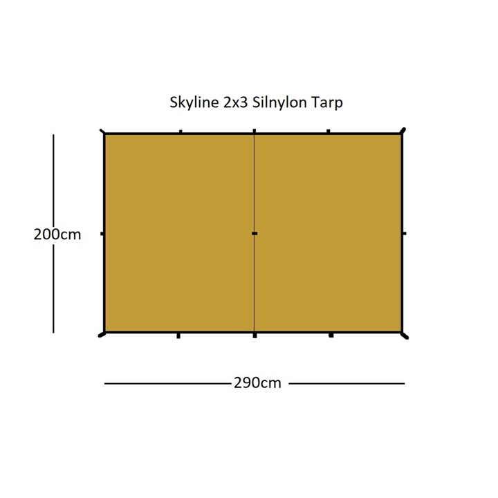 Orson Orson Skyline Ultralight Tarp - 2x3m, 20D Ripstop Silnylon, 380g