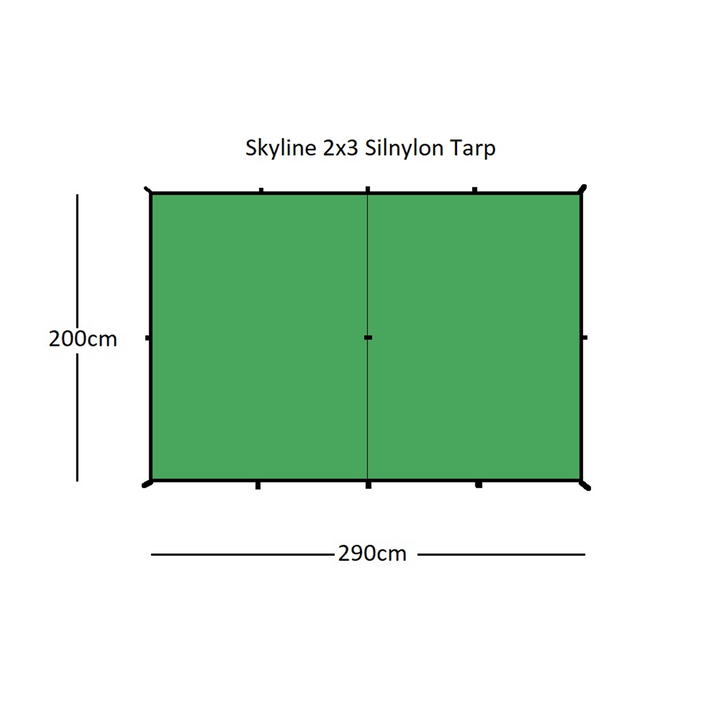 Orson Orson Skyline Ultralight Tarp - 2x3m, 20D Ripstop Silnylon, 380g