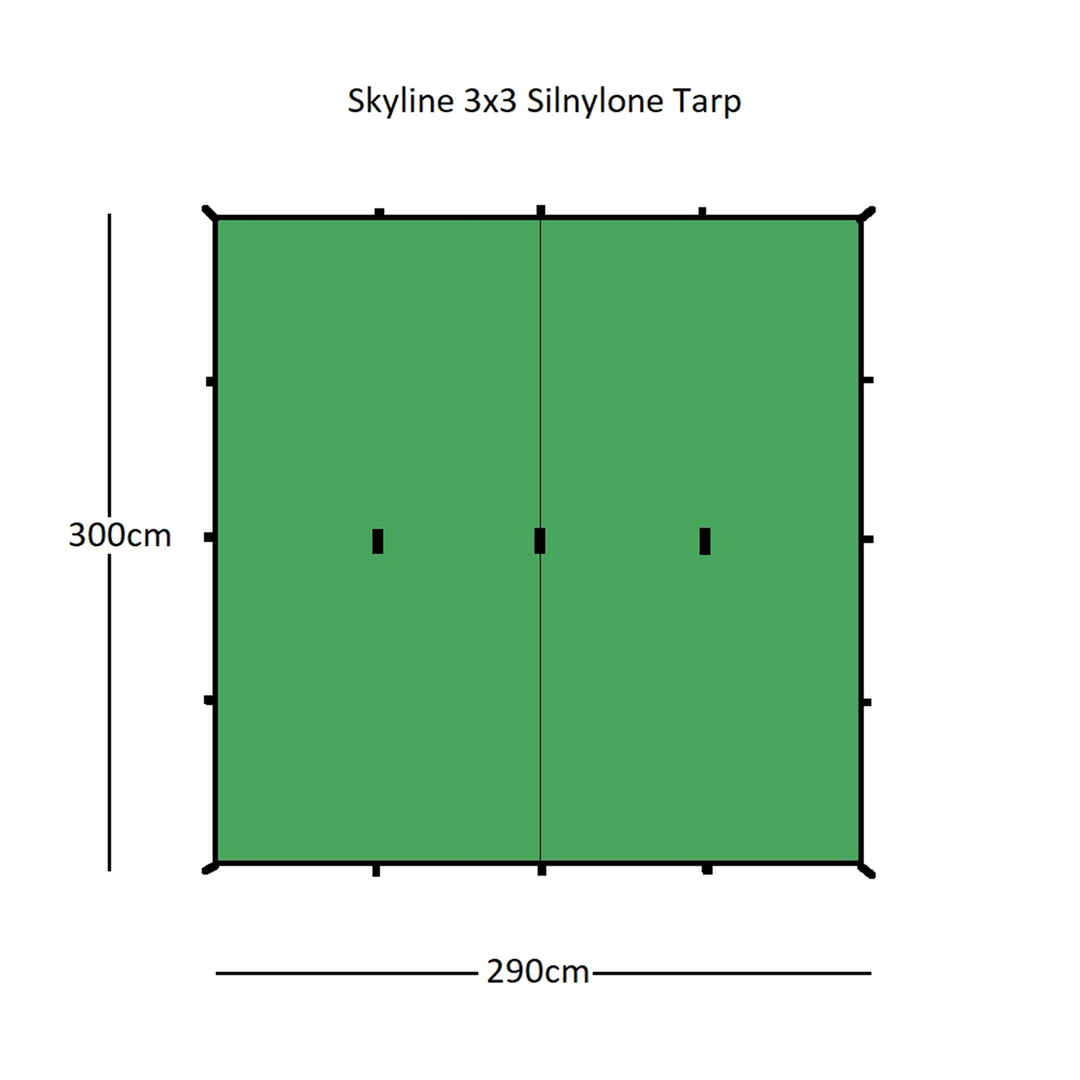 Orson Orson Skyline Ultralight Tarp - 3x3m, 550g, 20D Ripstop Silnylon